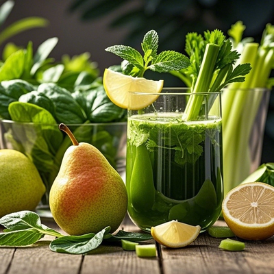 Pear Spinach Clean Green Juice