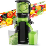 Aeitto Juicer Machines, Cold Press Juicer, 5.3“ Extra Large Feed Chute for Whole Fruits & Vegetables, Juice Maker Easy to Clean, High Juice Yield, Self Feeding