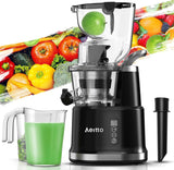 Aeitto Slow Juicer,Slow Masticating Juicer Machine with Big Wide 81mm Chute 900ml Cup