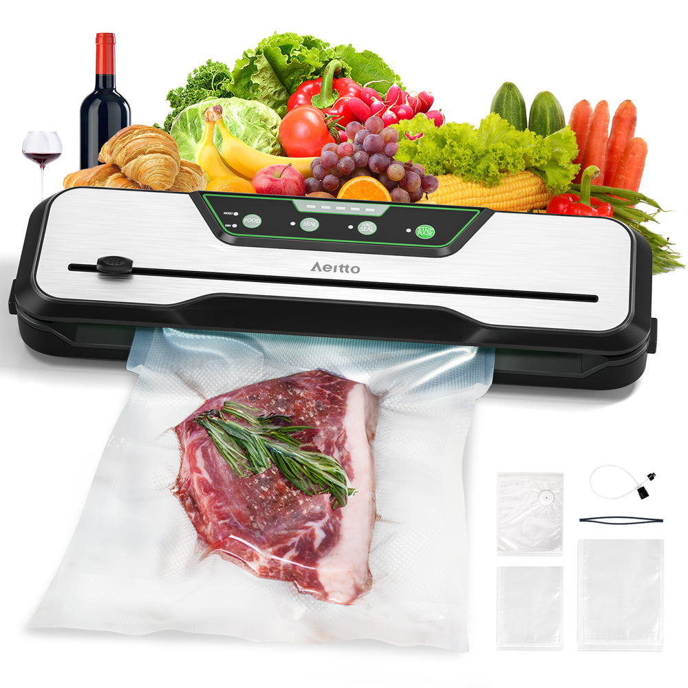 Automatic Food Vacuum Sealer Machine | Beelicious® 80KPa 8-In-1 Food Vacuum  Saver with Starter Kits | 15 Bags, Pulse Function, Moist&Dry Mode and