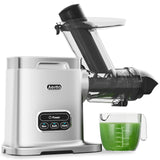 Aeitto Cold Press Juicer Machines, 3.6 Inch Wide Chute, Large Capacity, High Juice Yield, 2 Masticating Juicer Modes, Easy to Clean Slow Juicer for Vegetable and Fruit, Silver