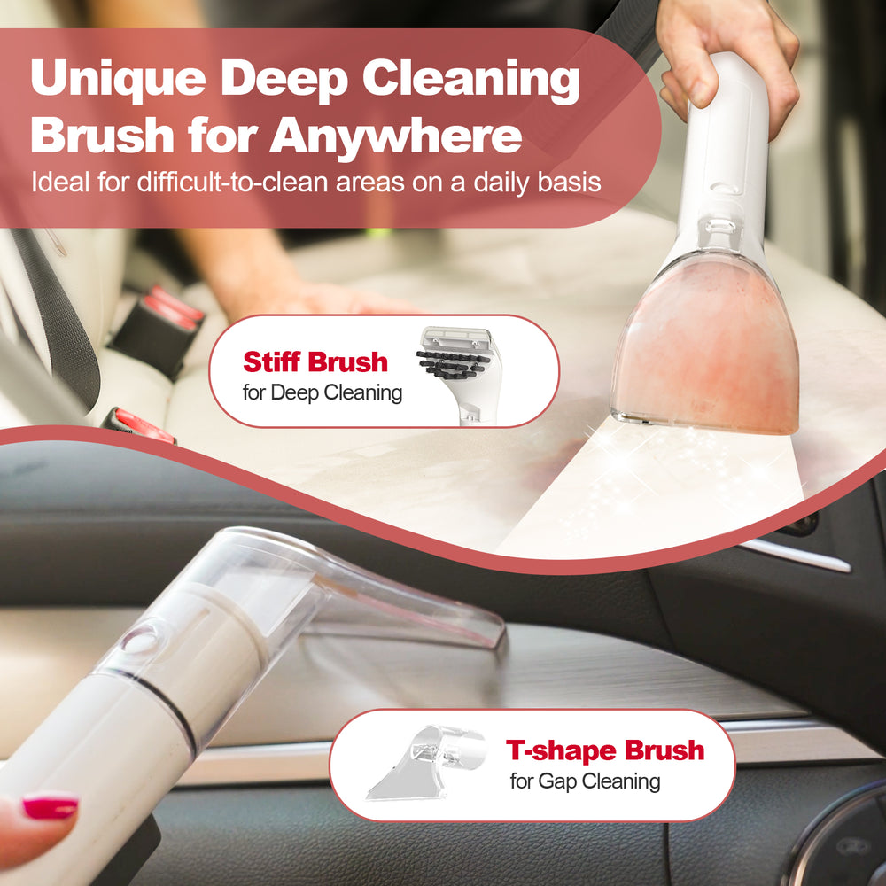 Aeitto Steam Carpet Cleaner, 12Kpa Portable Spot and Stain Cleaner, Easy Move with Universal Wheels & Handle