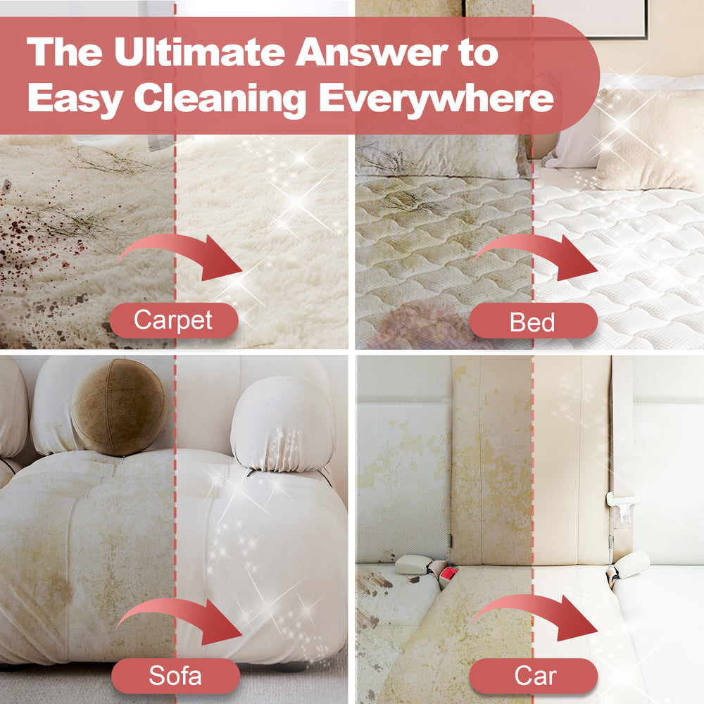 Aeitto Steam Carpet Cleaner, 12Kpa Portable Spot and Stain Cleaner, Easy Move with Universal Wheels & Handle