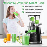 Aeitto Cold Press Juicer, Juicer Machines with Large Feed Chute, Large Capacity, Slow Masticating Juicer for Fruits and Vegetables, Self Feeding for Juice Extractor,BPA-Free