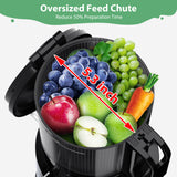 Aeitto Juicer Machines, Cold Press Juicer, 5.3“ Extra Large Feed Chute for Whole Fruits & Vegetables, Juice Maker Easy to Clean, High Juice Yield, Self Feeding
