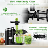 Juicer Machines, Aeitto Cold Press Juicer with Soft & Hard Modes, Quiet Motor, Reverse Function, Juice Extractor Vegetable and Fruit, Masticating Juicer, Easy to Clean with Brush