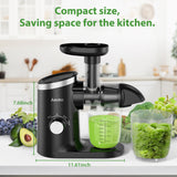 Juicer Machines, Aeitto Cold Press Juicer with Soft & Hard Modes, Quiet Motor, Reverse Function, Juice Extractor Vegetable and Fruit, Masticating Juicer, Easy to Clean with Brush