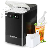 Aeitto Nugget Ice Maker Countertop, Pellet Ice Machine Soft Chewable Ice 40lbs/Day, One-Click Operation, Auto Self-Cleaning Crushed Ice Makers Stainless with Scoop for Home/Kitchen/Office