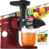 Juicer Machines, Aeitto Cold Press Juicer with Soft & Hard Modes, Quiet Motor, Reverse Function, Juice Extractor Vegetable and Fruit, Masticating Juicer, Easy to Clean with Brush
