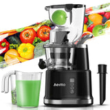 Aeitto Cold Press Juicer, Juicer Machines with Large Feed Chute, Large Capacity, Slow Masticating Juicer for Fruits and Vegetables, Self Feeding for Juice Extractor,BPA-Free