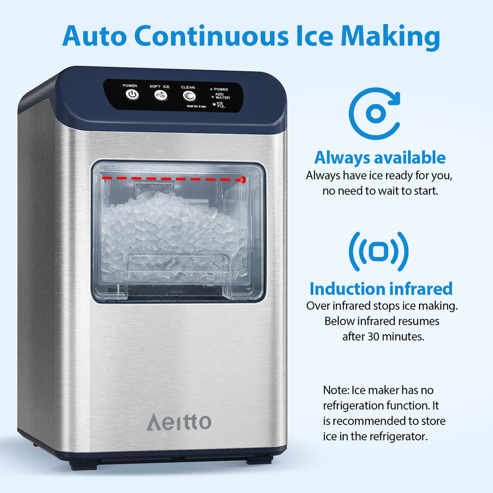  CROWNFUL Nugget Ice Maker Countertop and CROWNFUL Ice Maker  Countertop Machine Black : מכשירי חשמל