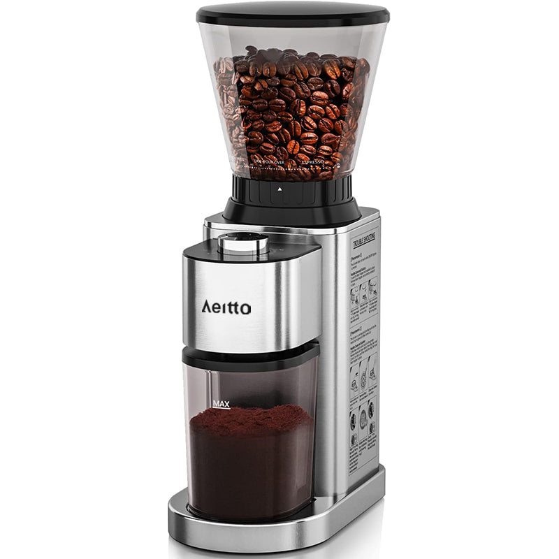 Aeitto Burr Coffee Grinder, Coffee Bean Grinder,Stainless Steel Coffee Grinder Electric