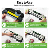 80kPa Vacuum-Sealer-Machine with Starter Kits, Aeitto 8-In-1 Food Vacuum Sealer