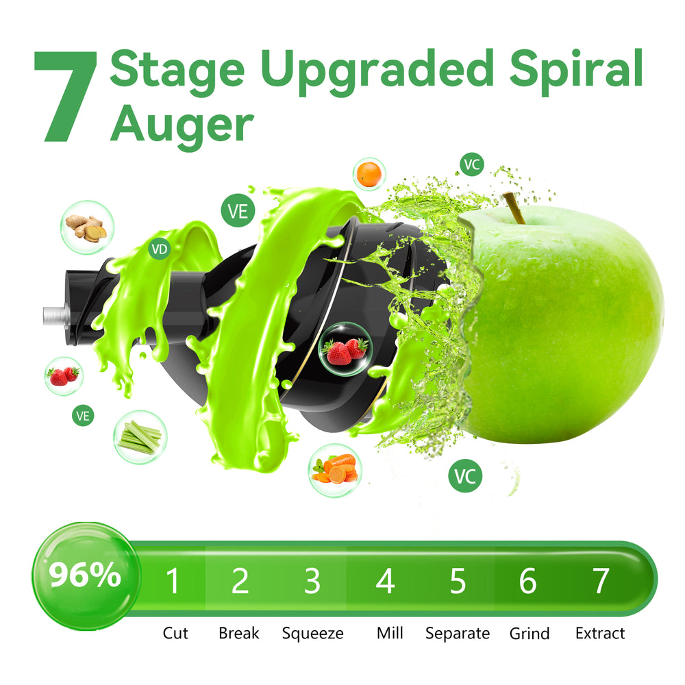 Aeitto Cold Press Juicer, Juicer Machines with Large Feed Chute, Large Capacity, Slow Masticating Juicer for Fruits and Vegetables, Self Feeding for Juice Extractor,BPA-Free