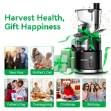 Aeitto Cold Press Juicer, Juicer Machines with Large Feed Chute, Large Capacity, Slow Masticating Juicer for Fruits and Vegetables, Self Feeding for Juice Extractor,BPA-Free