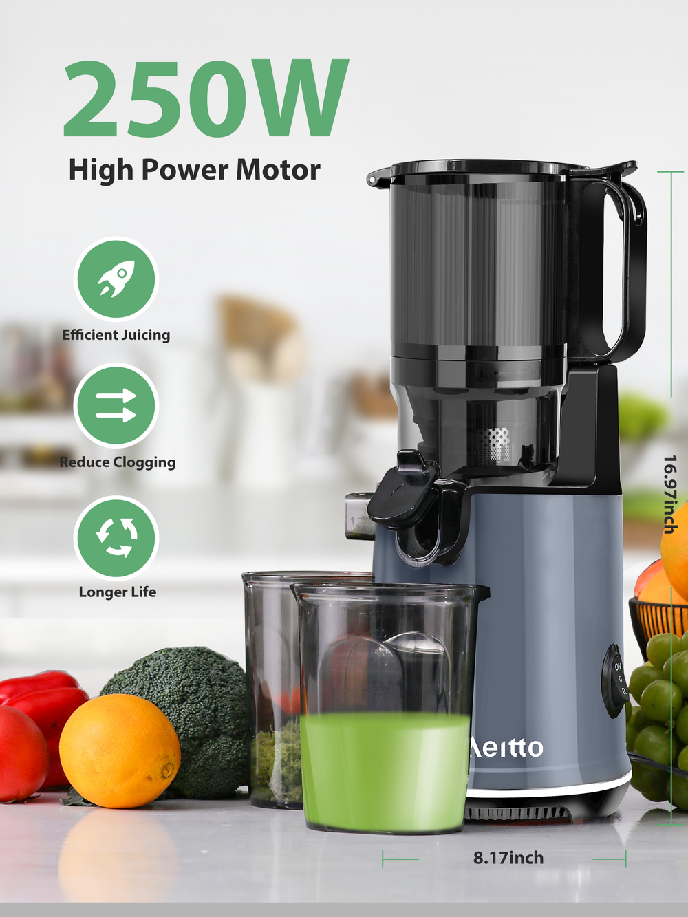 Aeitto Masticating Juicer with 5.1