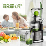 Aeitto Slow Juicer,Slow Masticating Juicer Machine with Big Wide 81mm Chute 900ml Cup