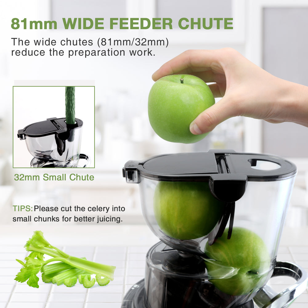 Slow Masticating Juicer Cold Press Juice Extractor Apple Orange Citrus  Juicer Machine with Wide Chute Quiet Motor for Fruit Vegetables
