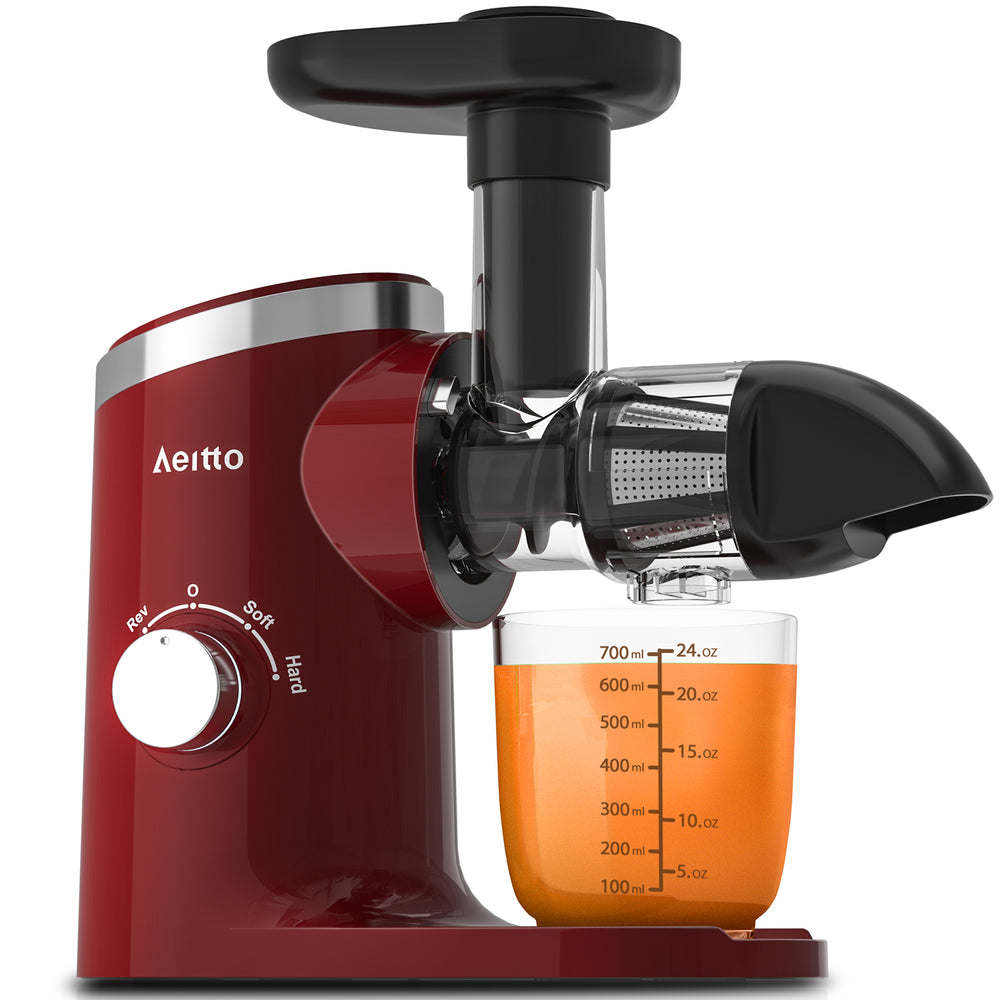 Aeitto Masticating Juicer with Two Speed Modes Red