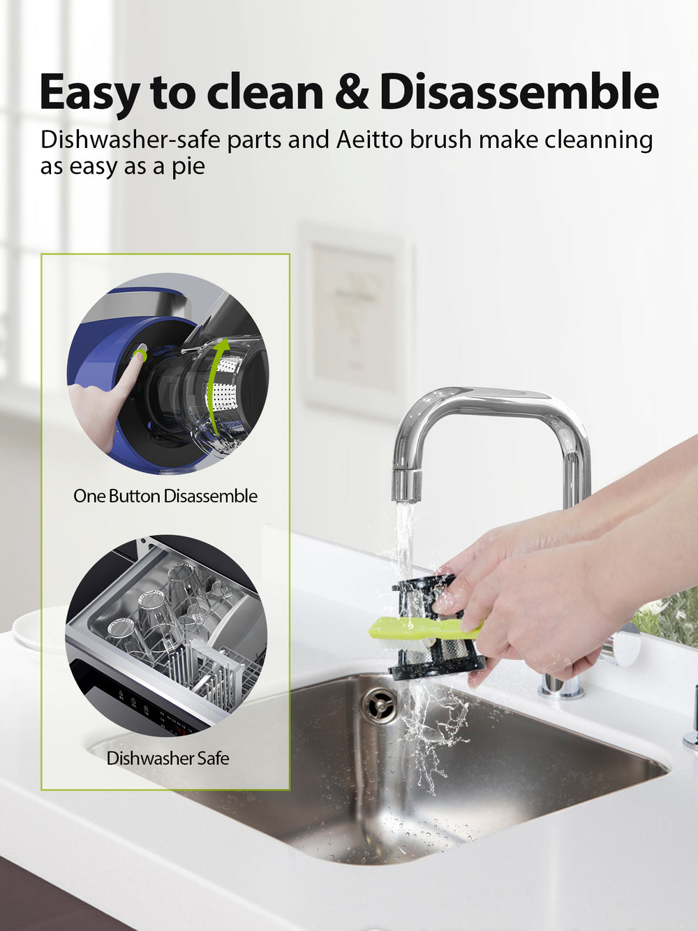 Aeitto Masticating Juicer with Two Speed Modes BLUE
