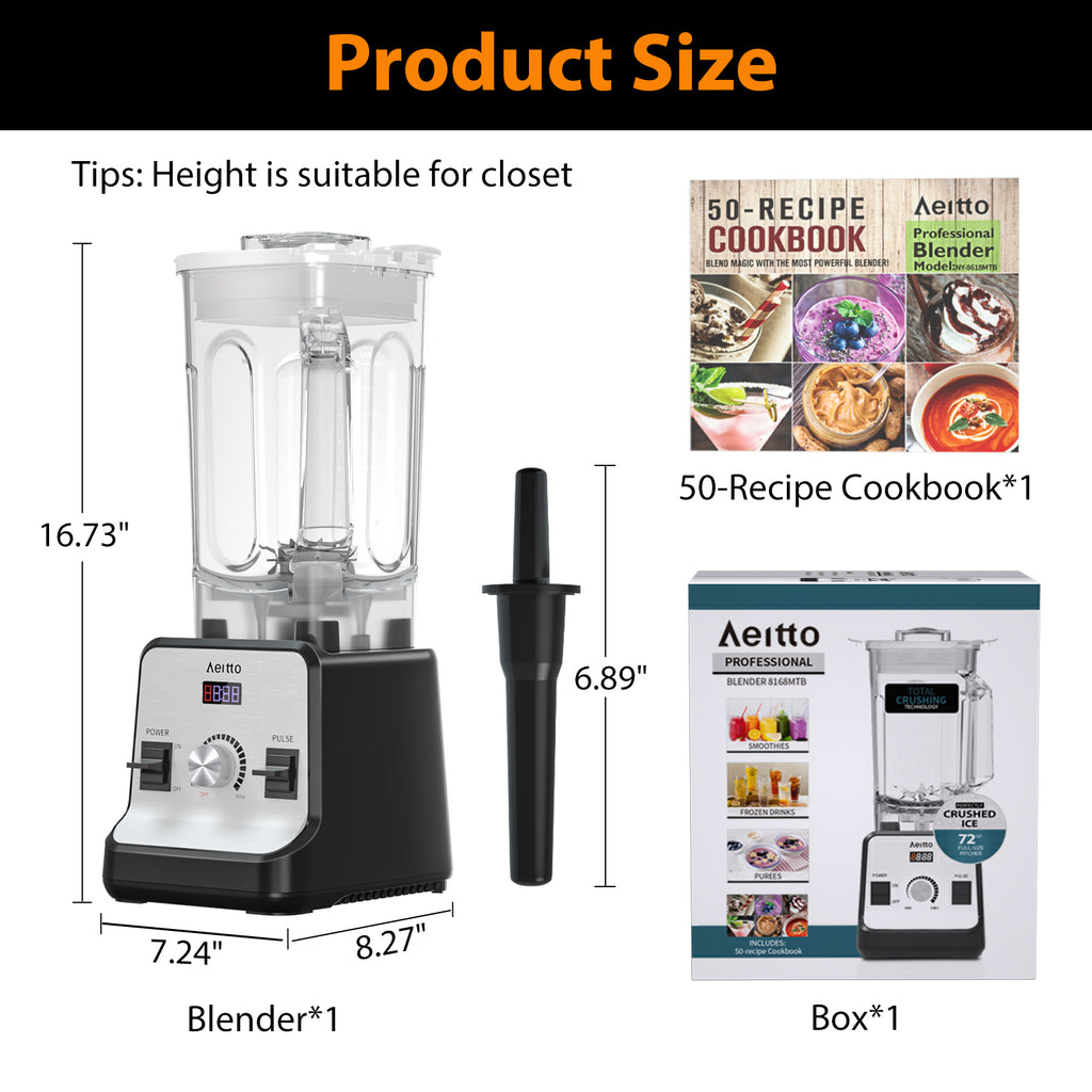 Aeitto® Blenders for Kitchen, Blender for Shakes and Smoothies with  1500-Watt Motor, 68 Oz Large Capacity, Countertop Professional Blenders for  Ice