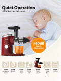 Aeitto Masticating Juicer with Two Speed Modes Red