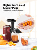 Aeitto Masticating Juicer with Two Speed Modes Red